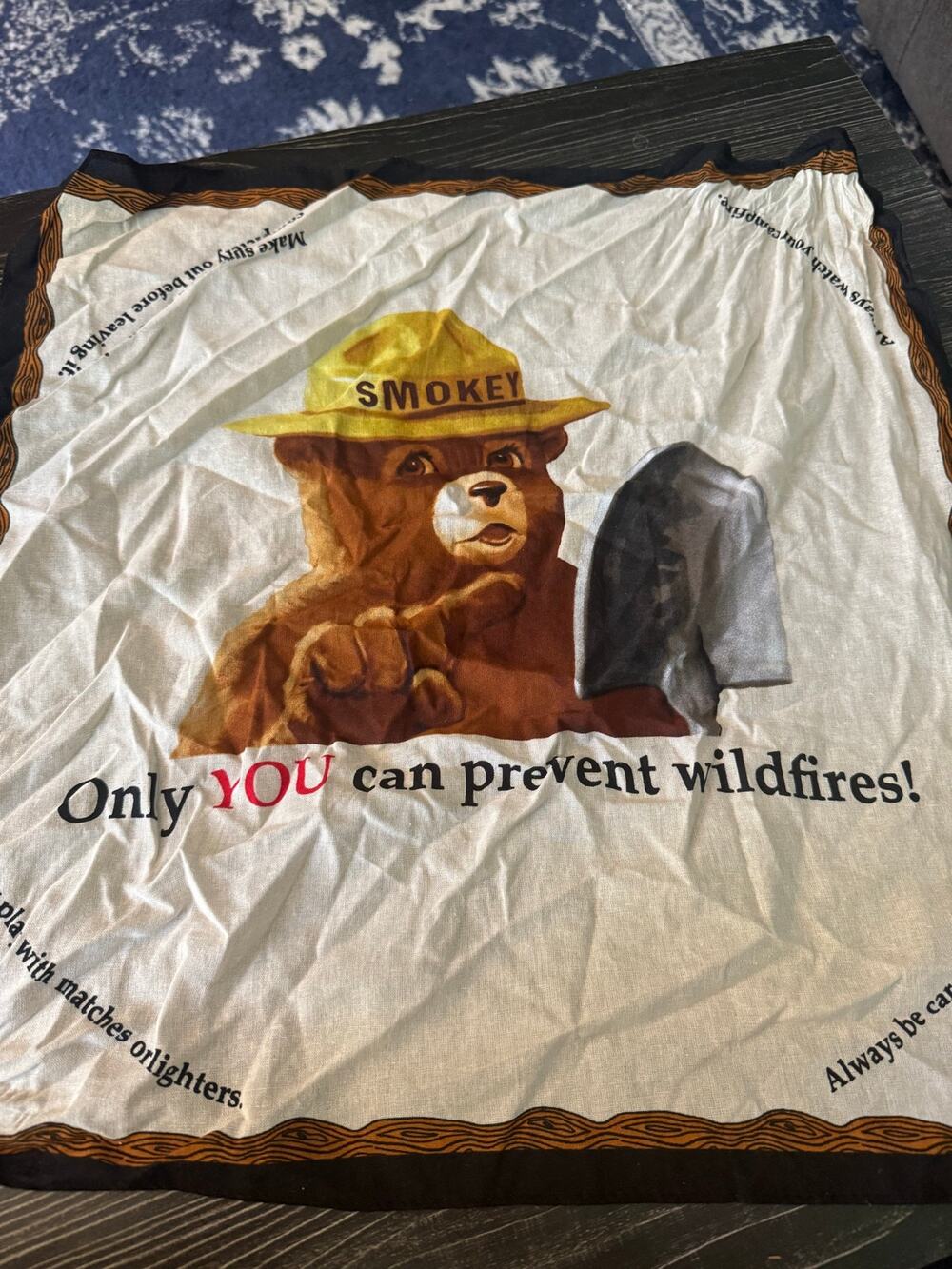 Vintage Smokey Bear "Only YOU Can Prevent Wildfires" Bandana Scarf